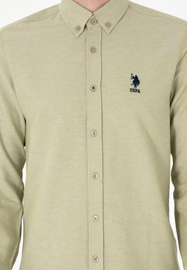 Erkek Açık Haki Uzun Kollu Basic Gömlek - 50297997096