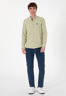 Erkek Açık Haki Uzun Kollu Basic Gömlek - 50297997096