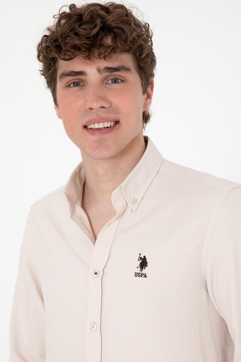 Erkek Taş Uzun Kollu Basic Gömlek