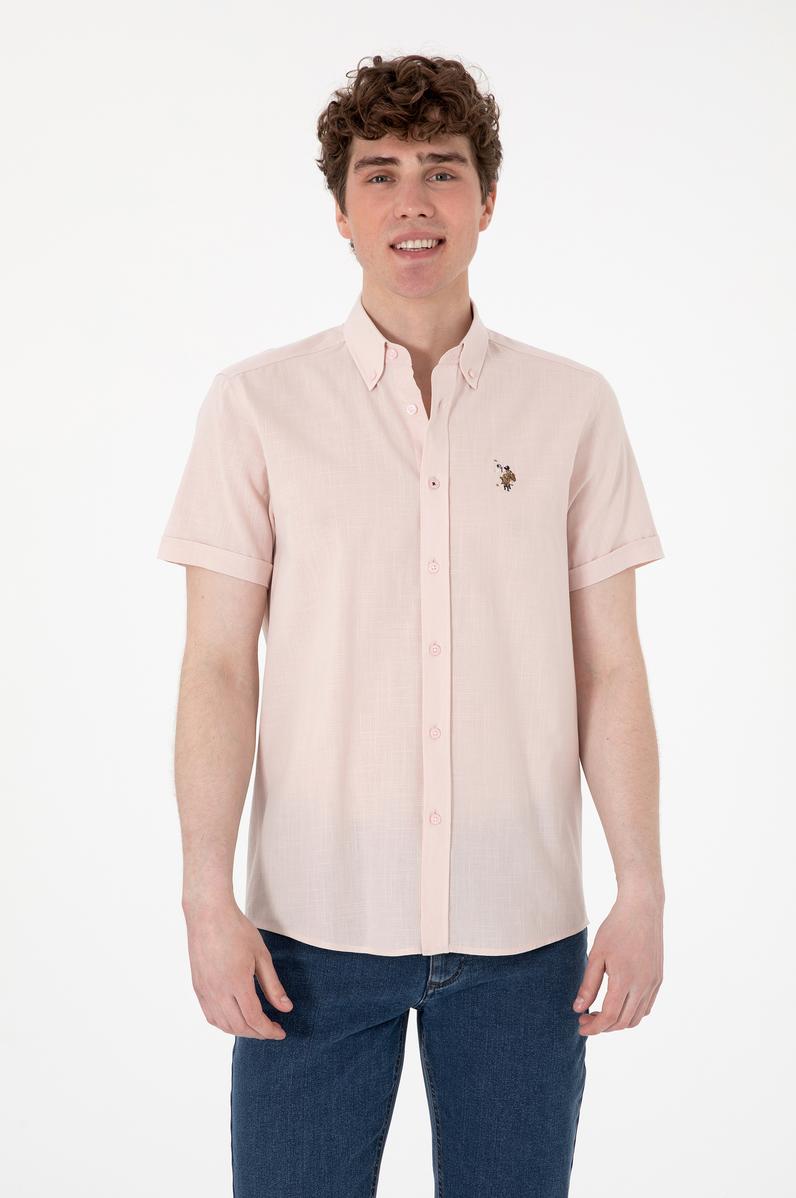 Erkek Pudra Kısa Kollu Gömlek