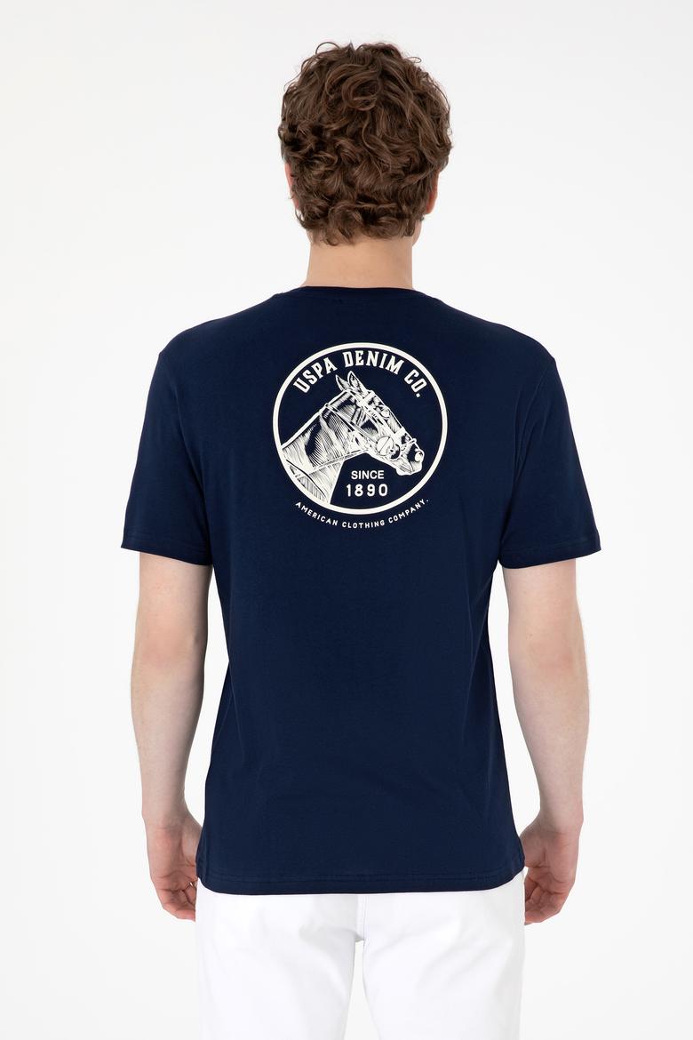 Erkek Regular Fit Bisiklet Yaka Lacivert Tişört - 50299544066