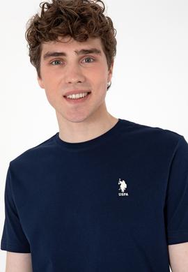 Erkek Regular Fit Bisiklet Yaka Lacivert Tişört - 50299544066