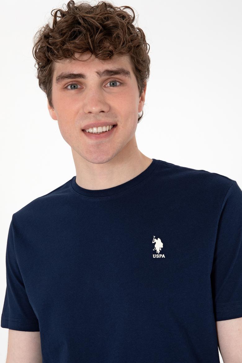 Erkek Regular Fit Bisiklet Yaka Lacivert Tişört - 50299544066