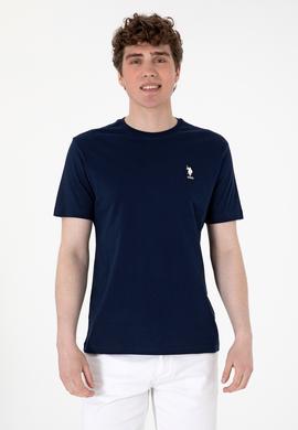 Erkek Regular Fit Bisiklet Yaka Lacivert Tişört - 50299544066