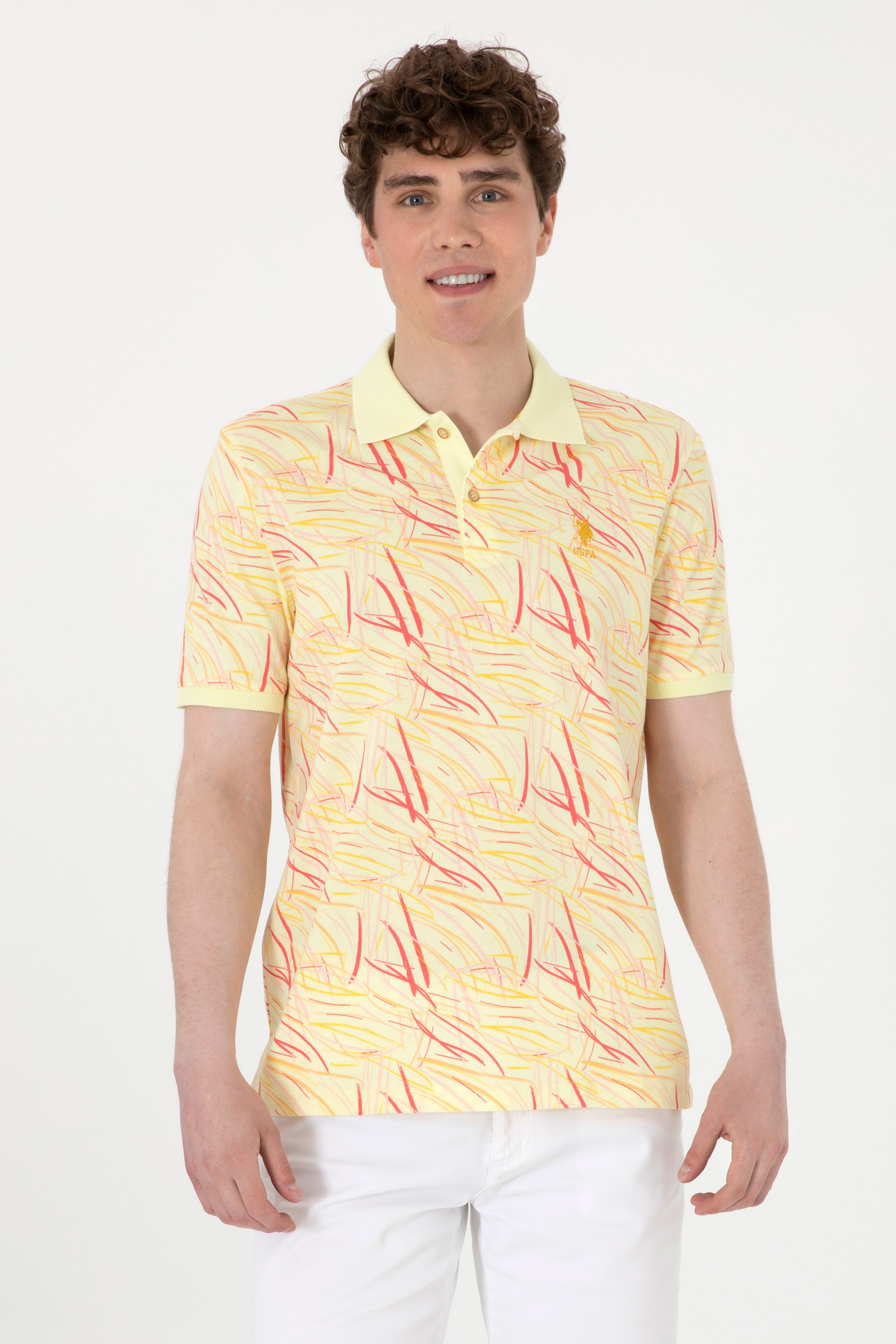 Erkek Regular Fit Polo Yaka Açık Haki Tişört - Image 1