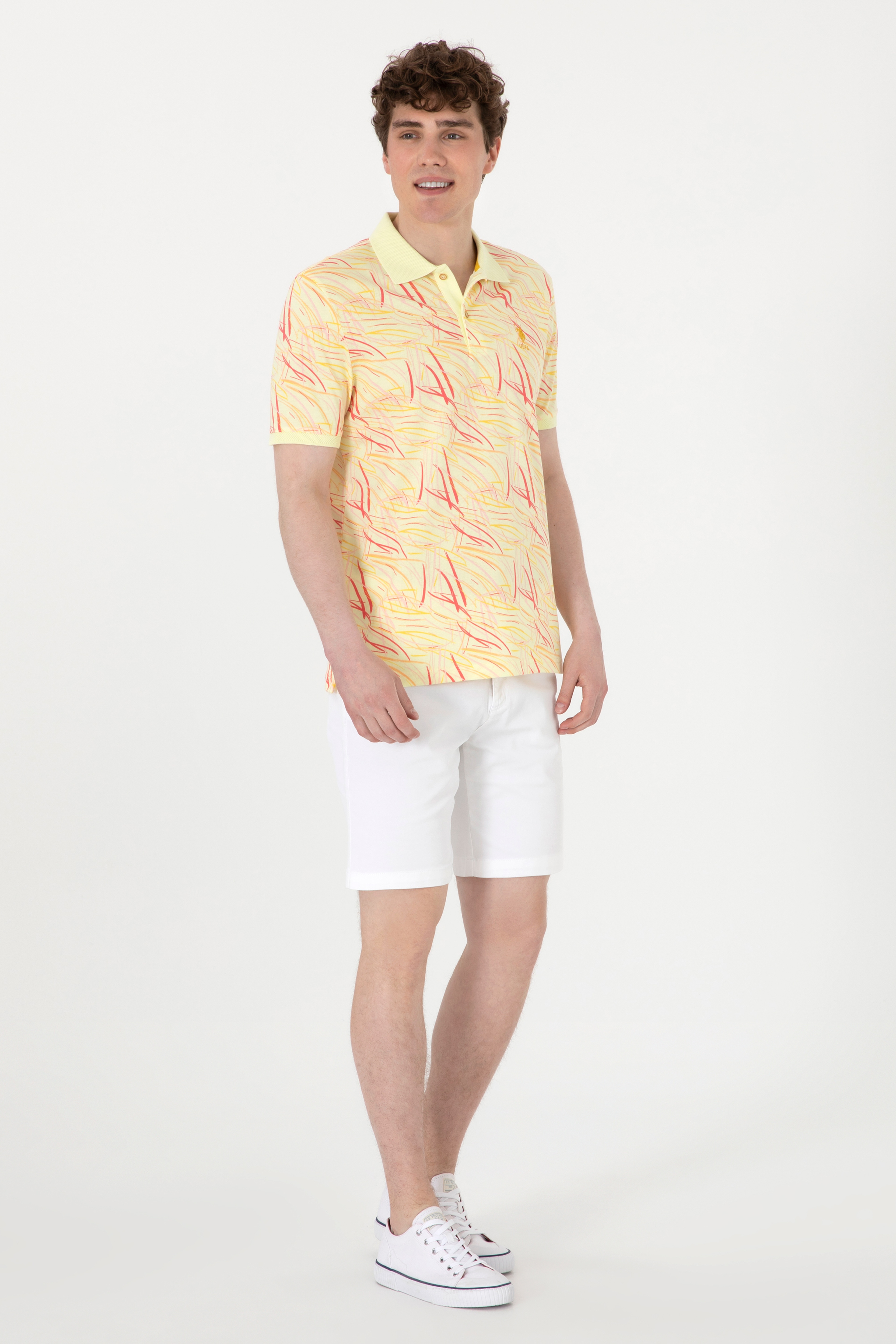 Erkek Regular Fit Polo Yaka Açık Haki Tişört - Image 5