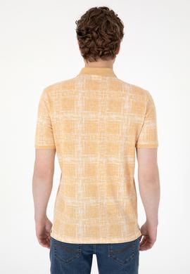 Erkek Regular Fit Polo Yaka Bej Desenli Tişört - 50299641027