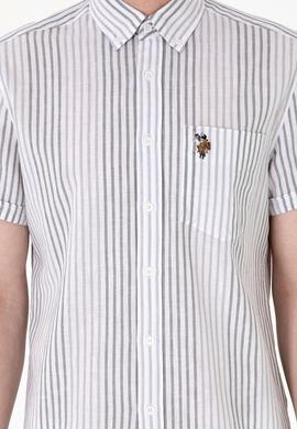 Erkek Açık Gri Kısa Kollu Gömlek - 50299919018