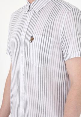 Erkek Açık Gri Kısa Kollu Gömlek - 50299919018