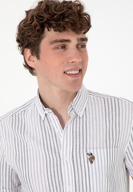 Erkek Açık Gri Kısa Kollu Gömlek - 50299919018