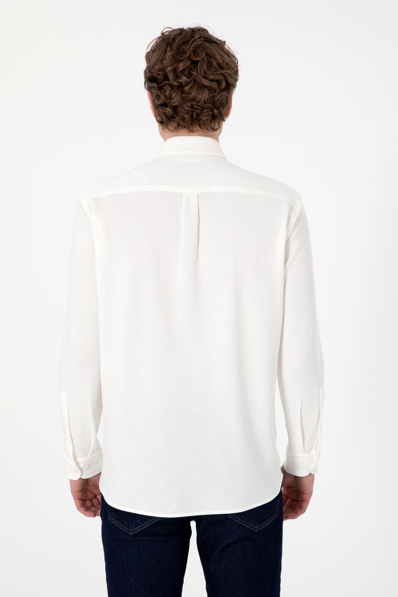 Erkek Beyaz Örme Gömlek - 50300402006