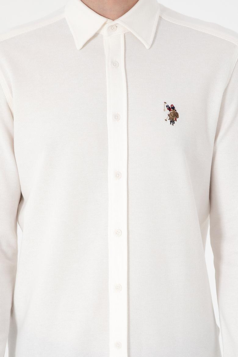 Erkek Beyaz Örme Gömlek - 50300402006