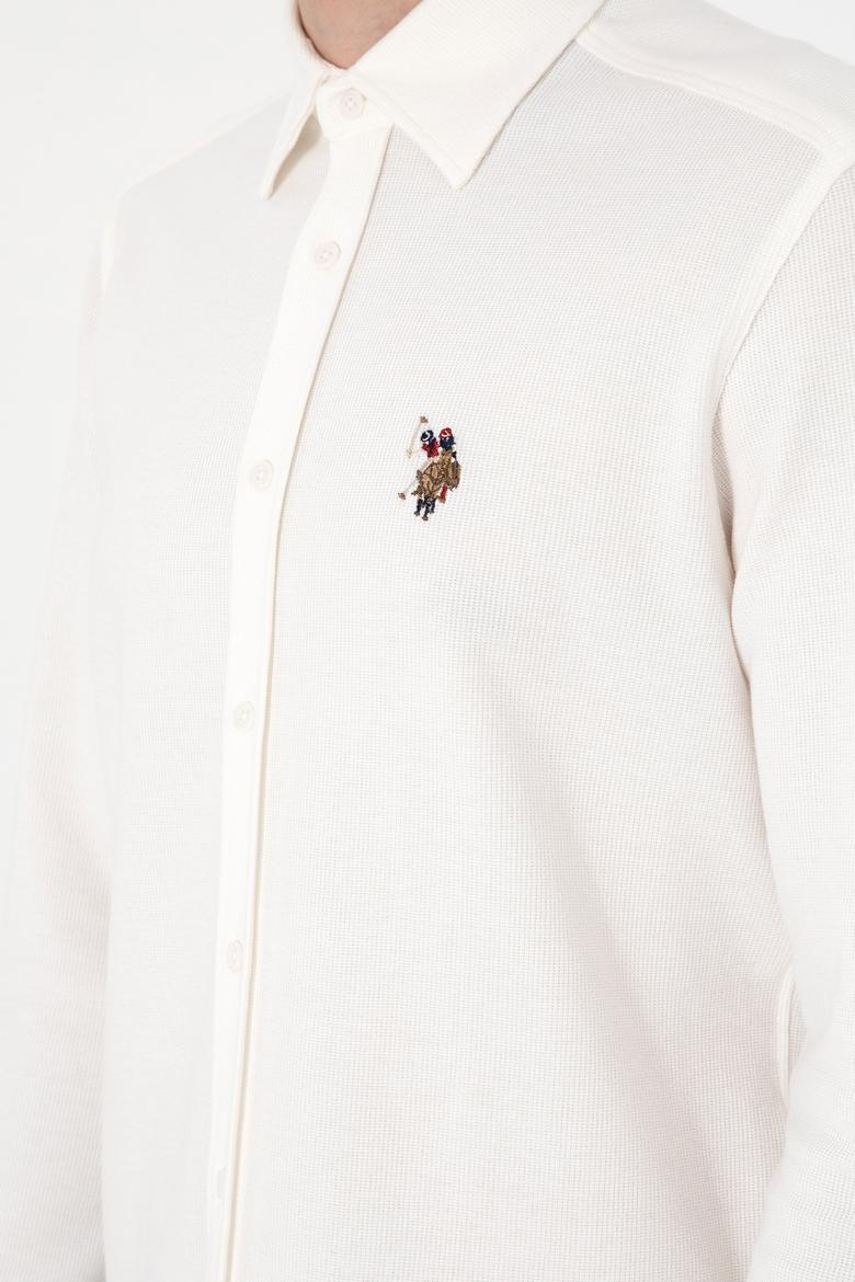 Erkek Beyaz Örme Gömlek - 50300402006