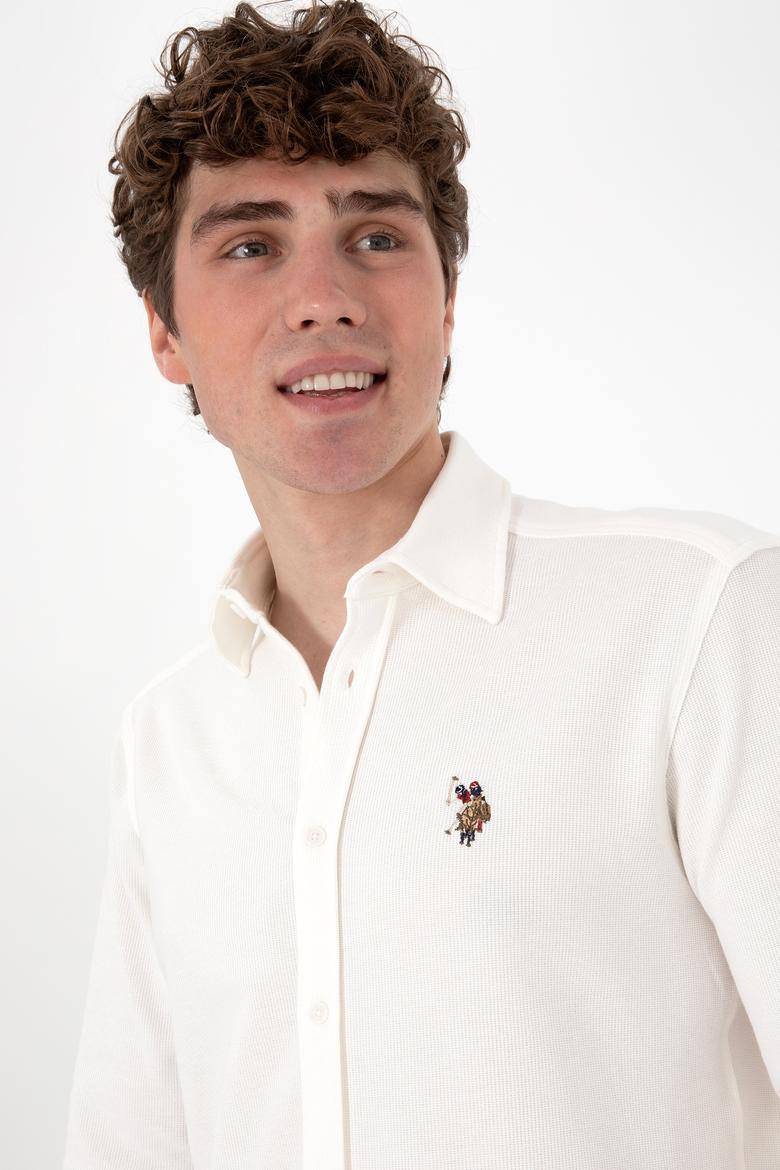 Erkek Beyaz Örme Gömlek - 50300402006