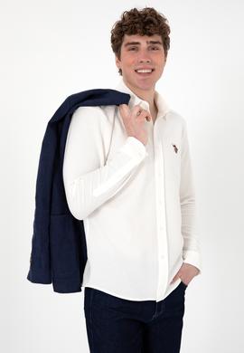 Erkek Beyaz Örme Gömlek - 50300402006