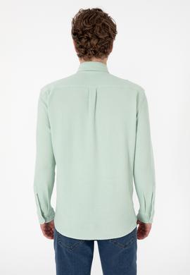 Erkek Su Yeşili Örme Gömlek - 50300402026