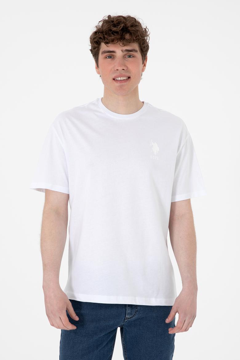 Erkek Comfort Fit Bisiklet Yaka Beyaz Tişört