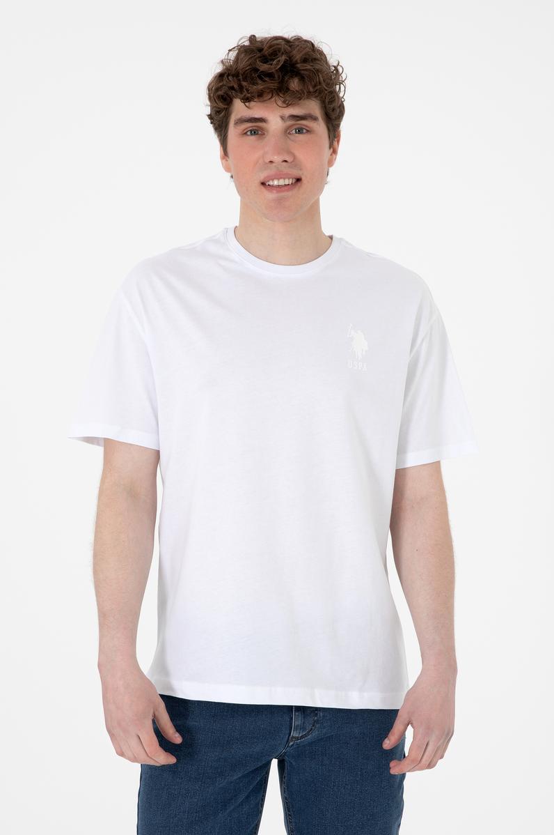 Erkek Comfort Fit Bisiklet Yaka Beyaz Tişört