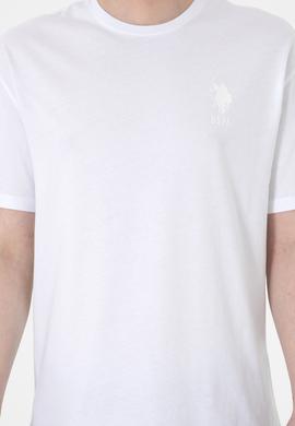 Erkek Comfort Fit Bisiklet Yaka Beyaz Tişört - 50305873017