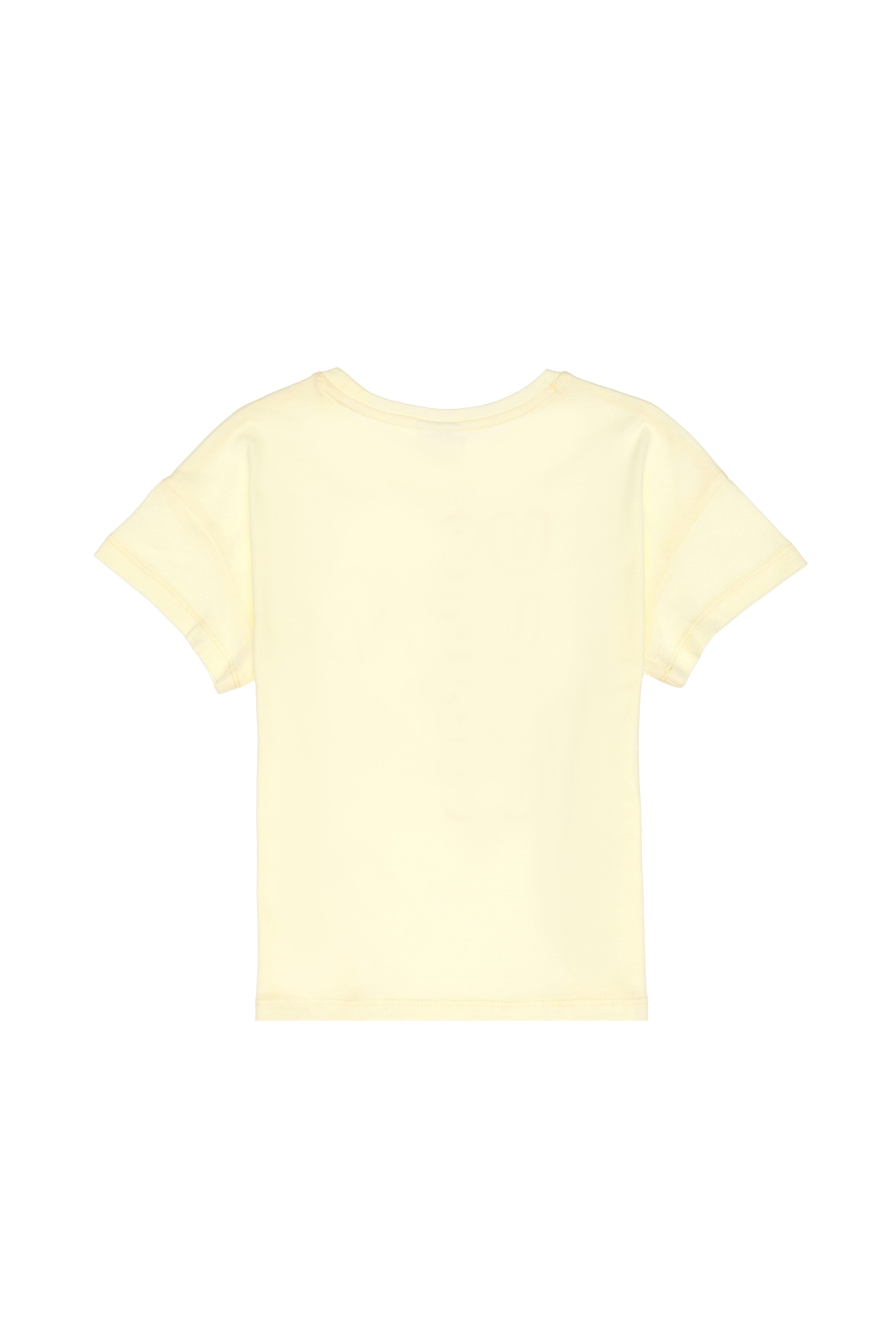 Kız Çocuk Limon Bisiklet Yaka Pamuk Renkli Uspa Baskılı Tişört