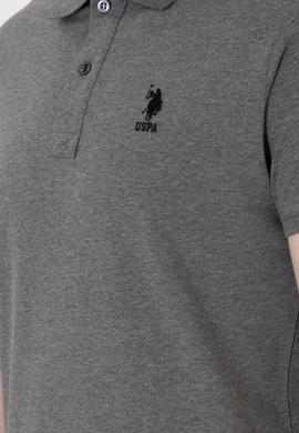 Erkek Slim Fit Polo Yaka Antrasit Melanj Basic Tişört - 50298011024