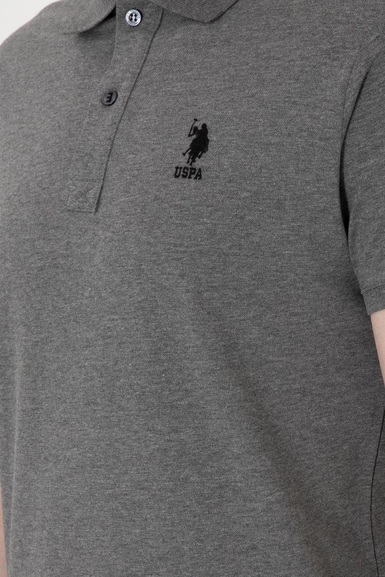 Erkek Slim Fit Polo Yaka Antrasit Melanj Basic Tişört - 50298011024