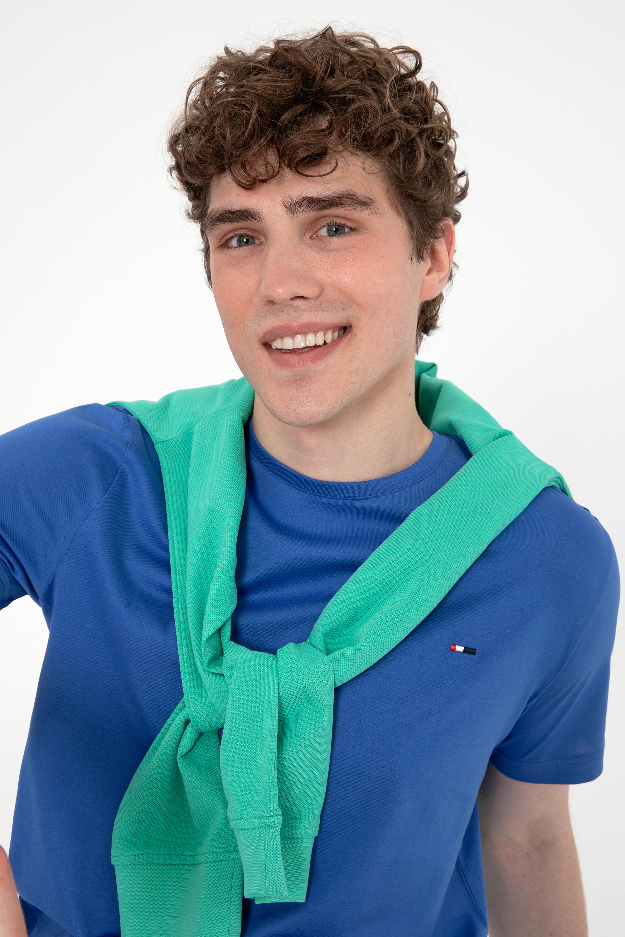 Erkek Regular Fit Bisiklet Yaka İndigo Basic Tişört