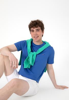 Erkek Regular Fit Bisiklet Yaka İndigo Basic Tişört - 50297999088