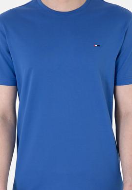 Erkek Regular Fit Bisiklet Yaka İndigo Basic Tişört - 50297999088