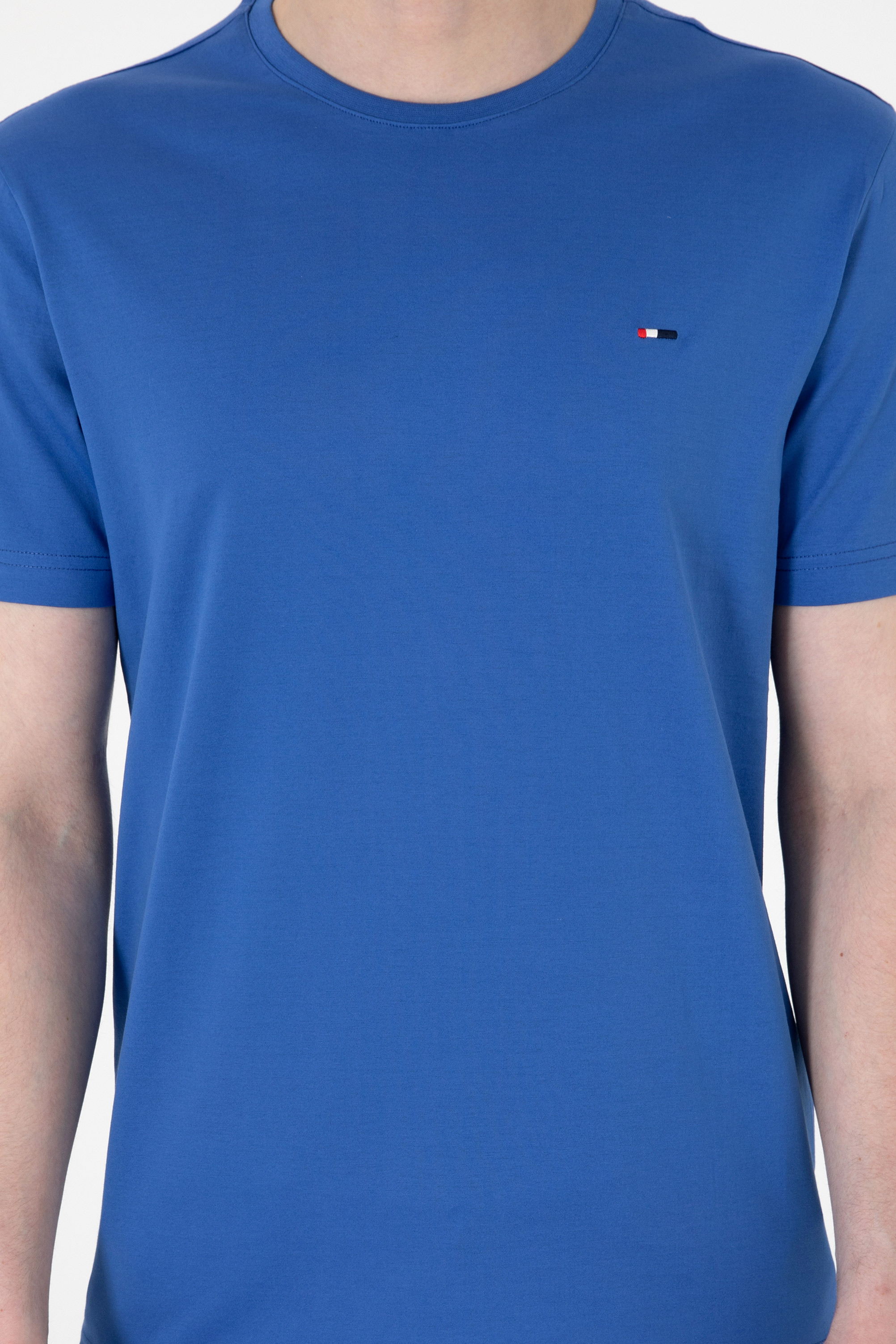 Erkek Regular Fit Bisiklet Yaka İndigo Basic Tişört