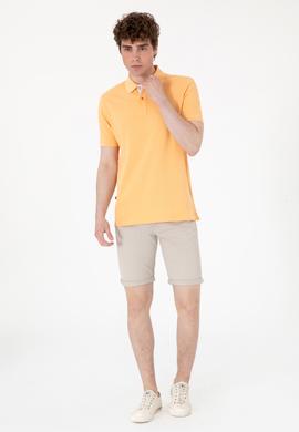 Erkek Regular Fit Polo Yaka Turuncu Basic Tişört - 50298031287
