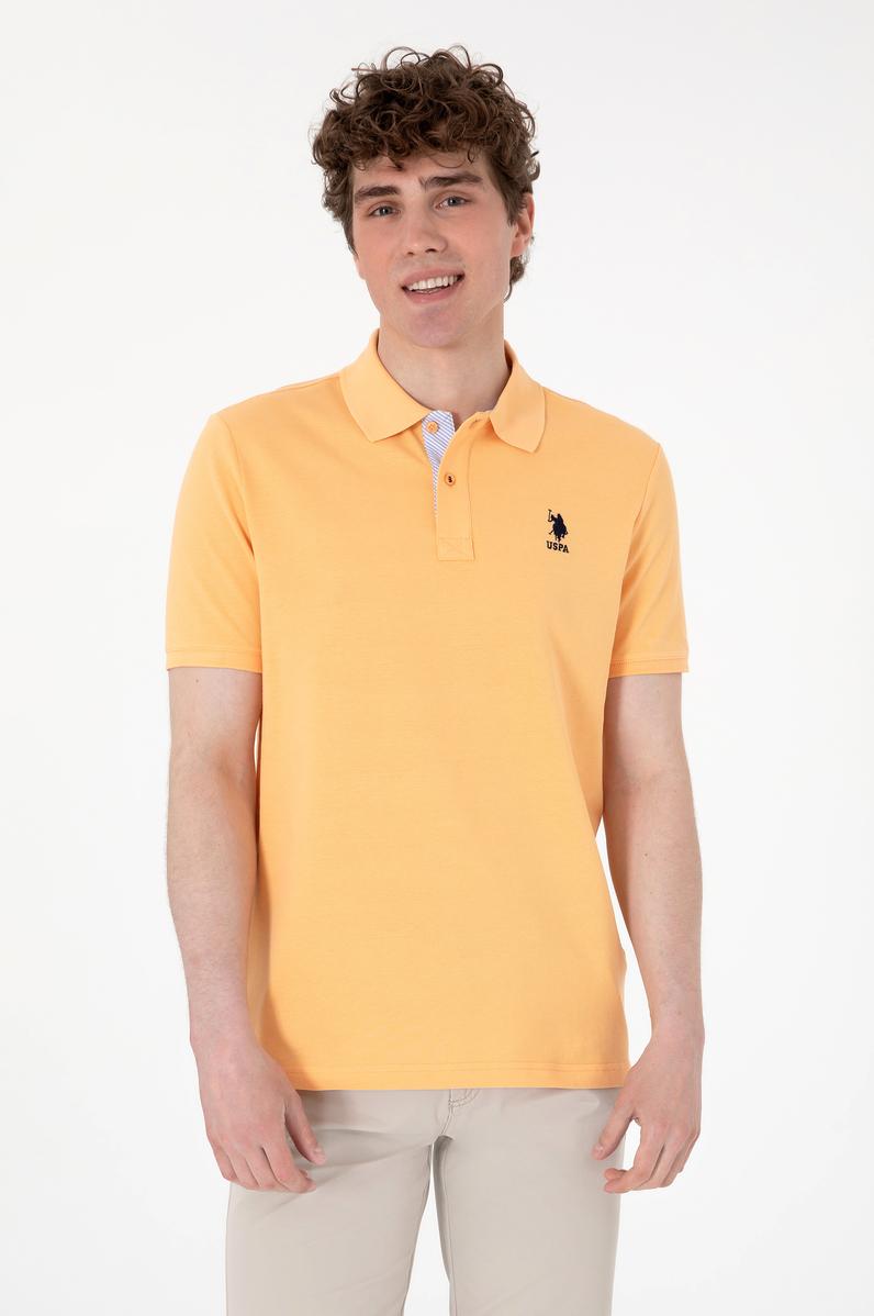 Erkek Regular Fit Polo Yaka Turuncu Basic Tişört