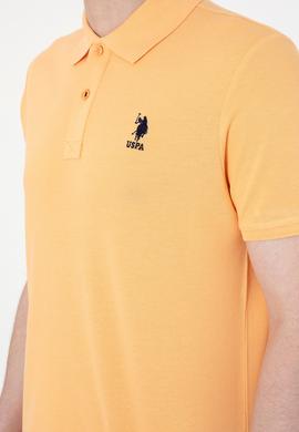 Erkek Regular Fit Polo Yaka Turuncu Basic Tişört - 50298031287