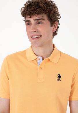 Erkek Regular Fit Polo Yaka Turuncu Basic Tişört - 50298031287
