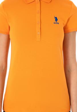 Kadın Turuncu Basic Polo Yaka Tişört - 50300896286