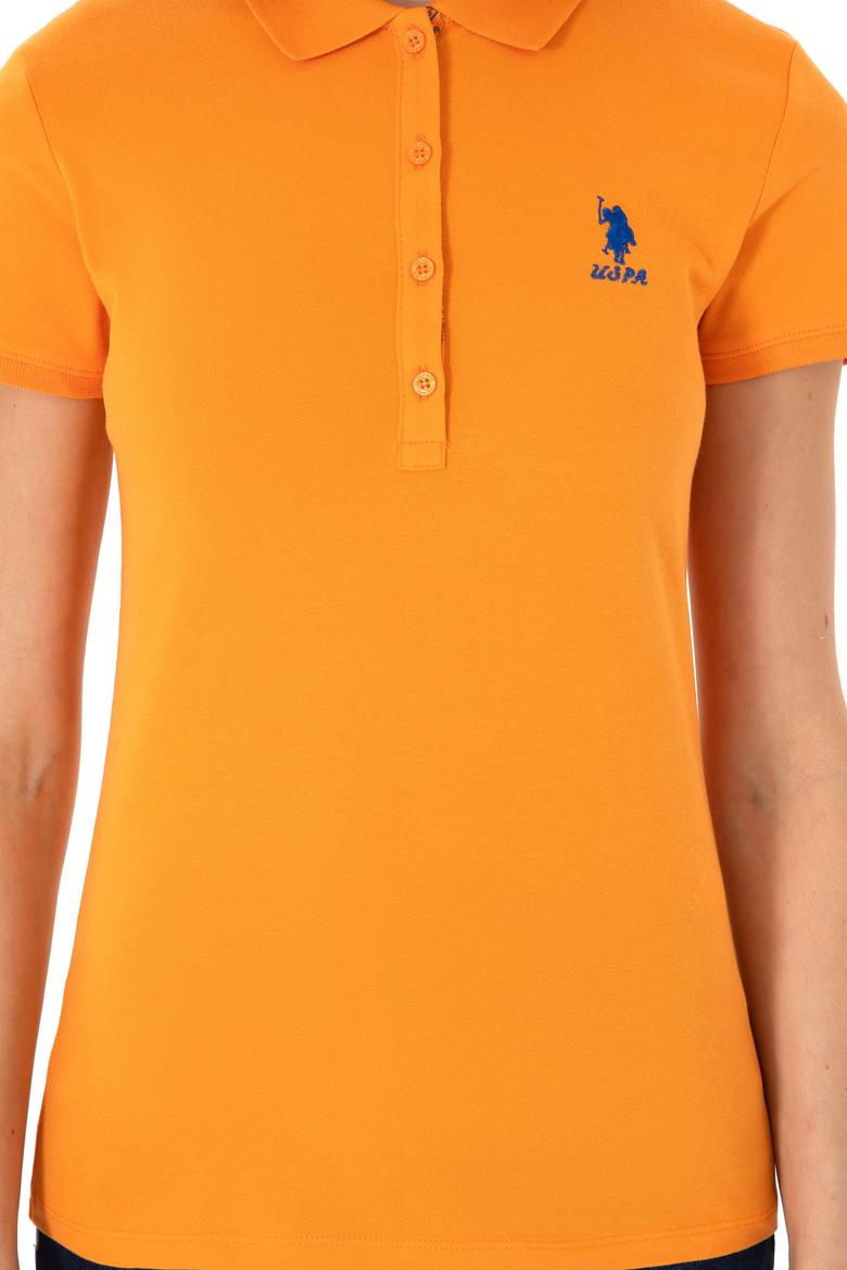 Kadın Turuncu Basic Polo Yaka Tişört - 50300896286