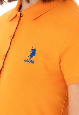 Kadın Turuncu Basic Polo Yaka Tişört - 50300896286