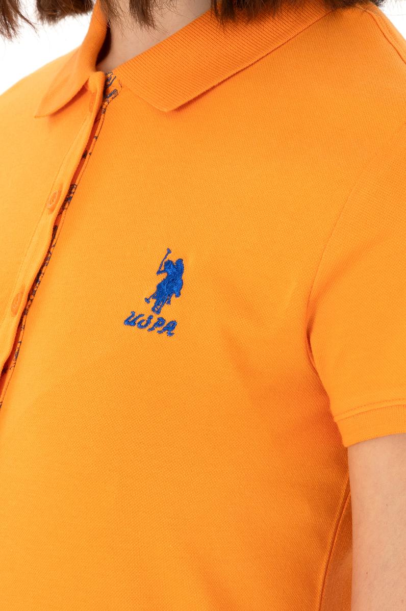 Kadın Turuncu Basic Polo Yaka Tişört