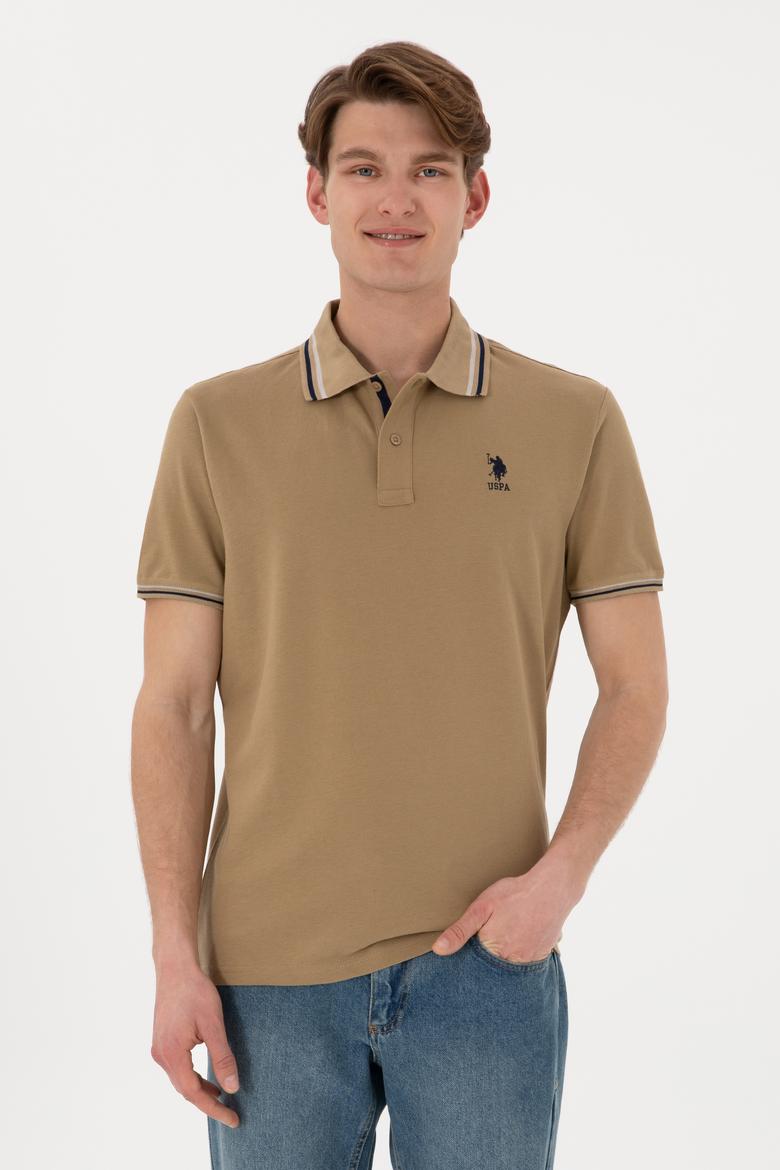 Erkek Regular Fit Polo Yaka Haki Basic Tişört