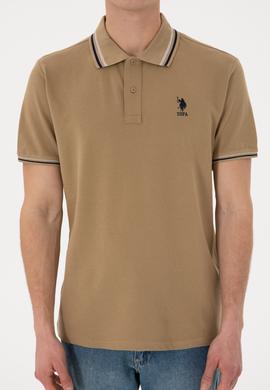 Erkek Regular Fit Polo Yaka Haki Basic Tişört - 50306011128