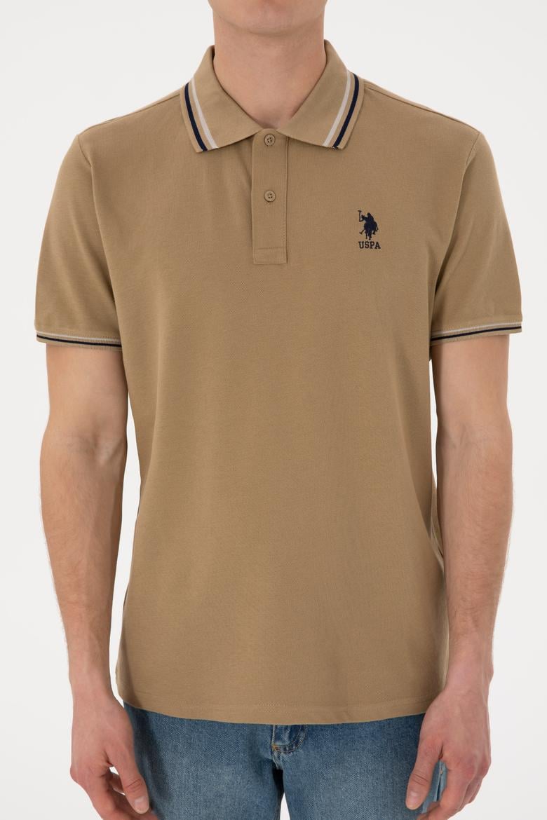 Erkek Regular Fit Polo Yaka Haki Basic Tişört - 50306011128