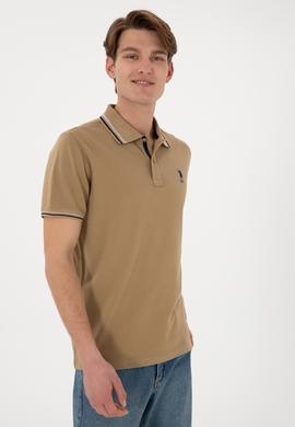Erkek Regular Fit Polo Yaka Haki Basic Tişört - 50306011128