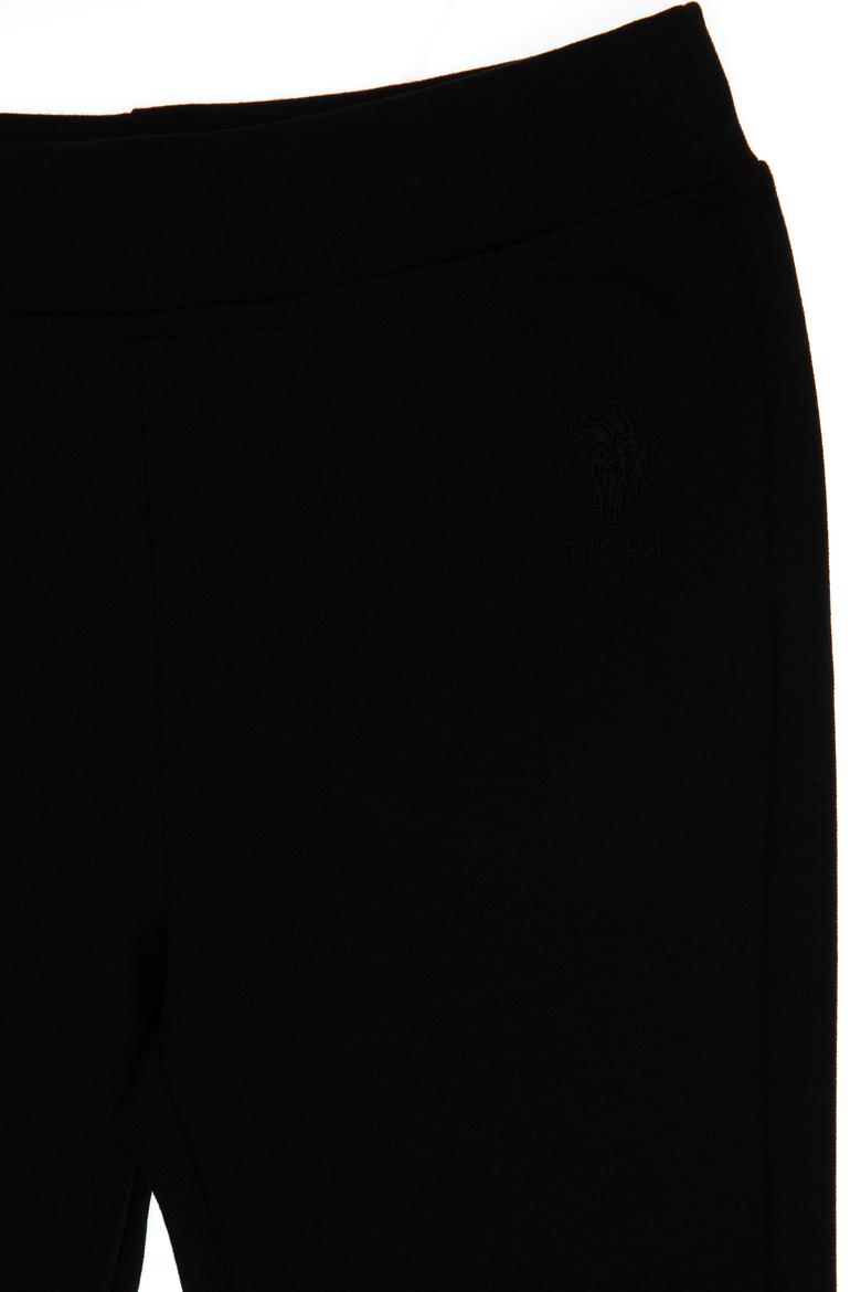 Kız Çocuk Siyah 3/4 Boy İnterlok Tayt - 50306792008