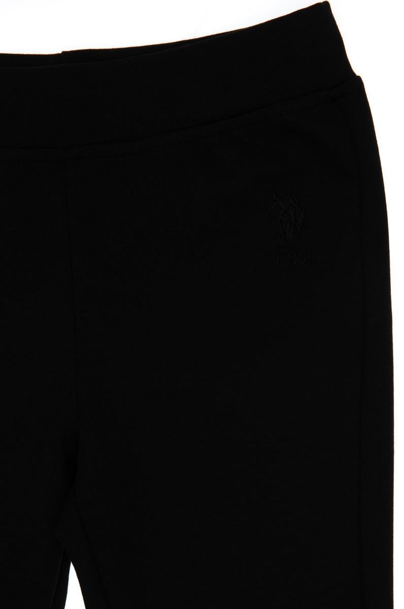 Kız Çocuk Siyah 3/4 Boy İnterlok Tayt