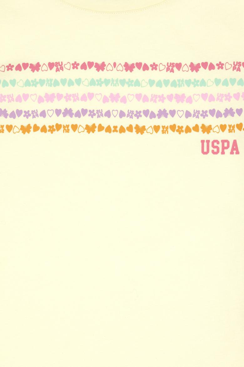 Kız Çocuk Limon Bisiklet Yaka Pamuk Renkli Baskılı Tişört - 50306244063