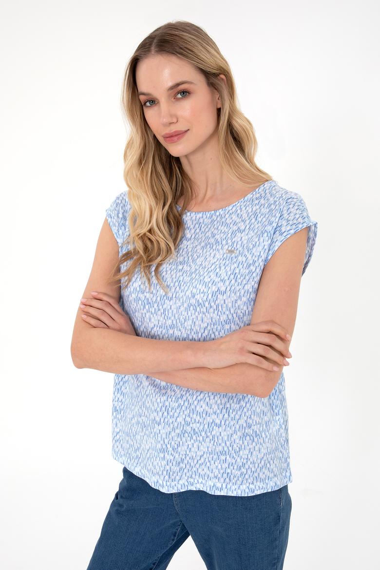 Kadın Açık Mavi Kısa Kollu Gömlek - 50280956005