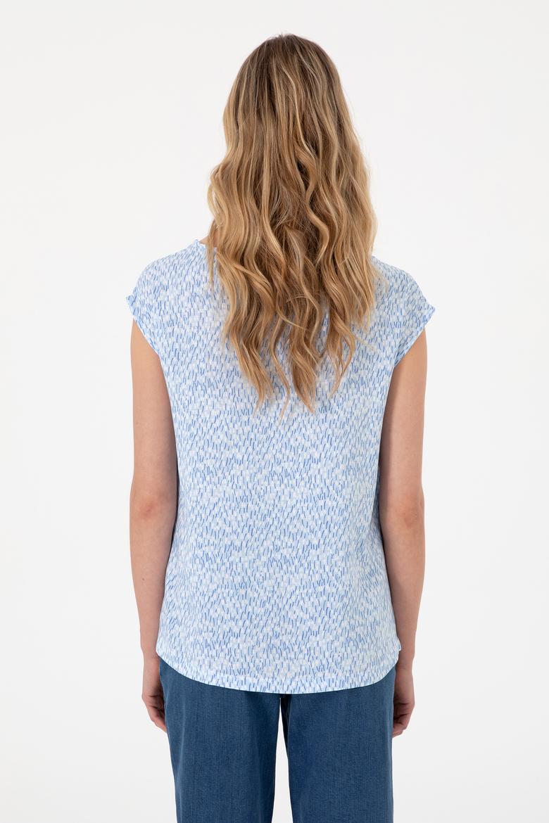 Kadın Açık Mavi Kısa Kollu Gömlek - 50280956005