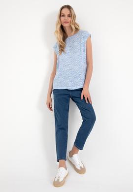 Kadın Açık Mavi Kısa Kollu Gömlek - 50280956005