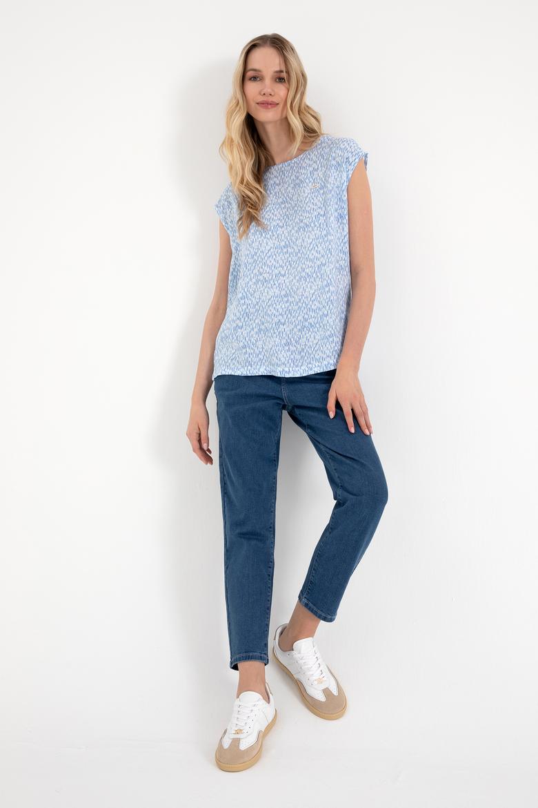 Kadın Açık Mavi Kısa Kollu Gömlek - 50280956005