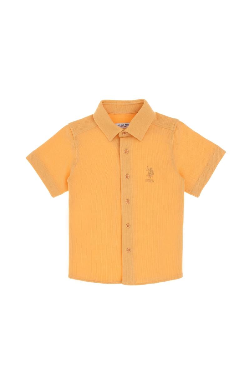 Erkek Çocuk Turuncu Örme Gömlek